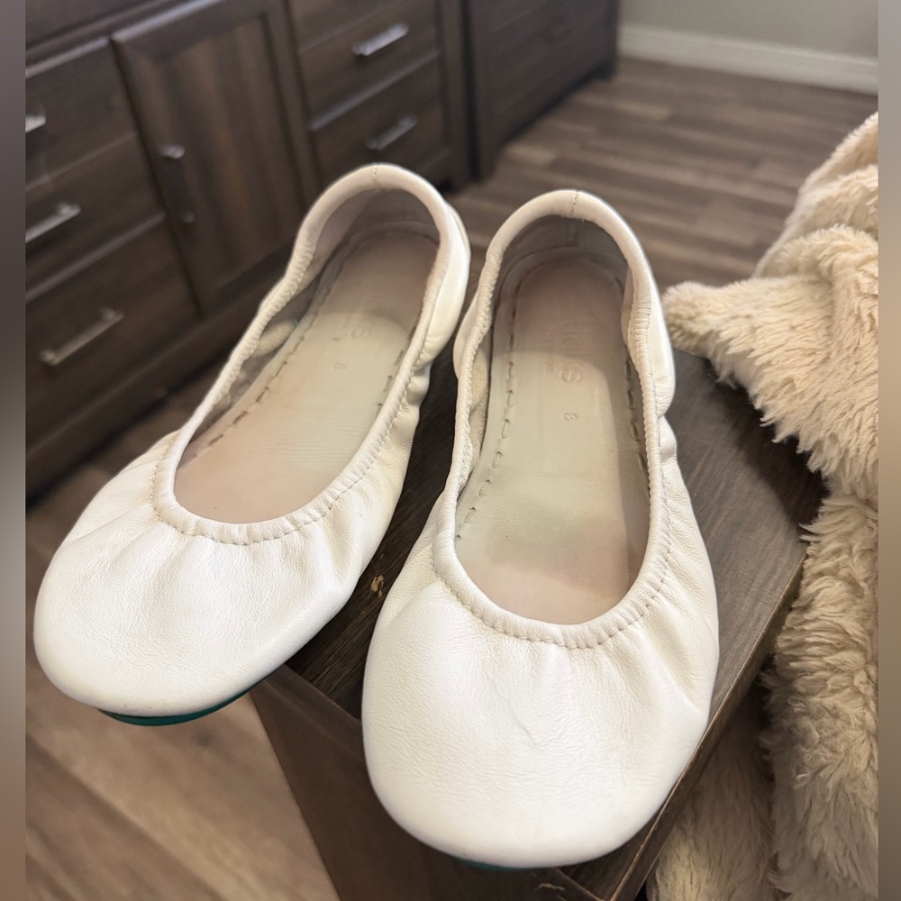 Tieks White Leather Ballet Flats
